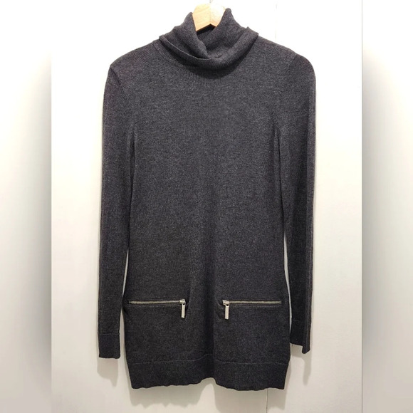 Michael Kors Tops - Michael Kors Charcoal Gray Cowl Neck Tunic Sweater Women's Size Small
